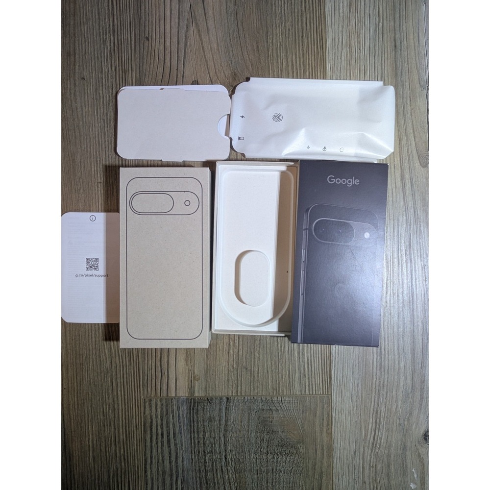 Genuine Google Pixel 9 Pro XL Hazel Gray EMPTY BOX WITH ACCESSORIES